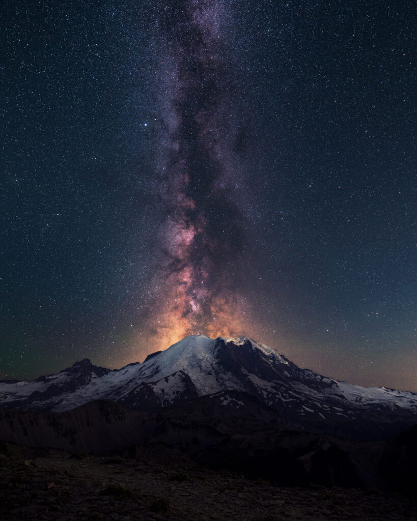 Astrophotography at Mt. Rainier National Park.