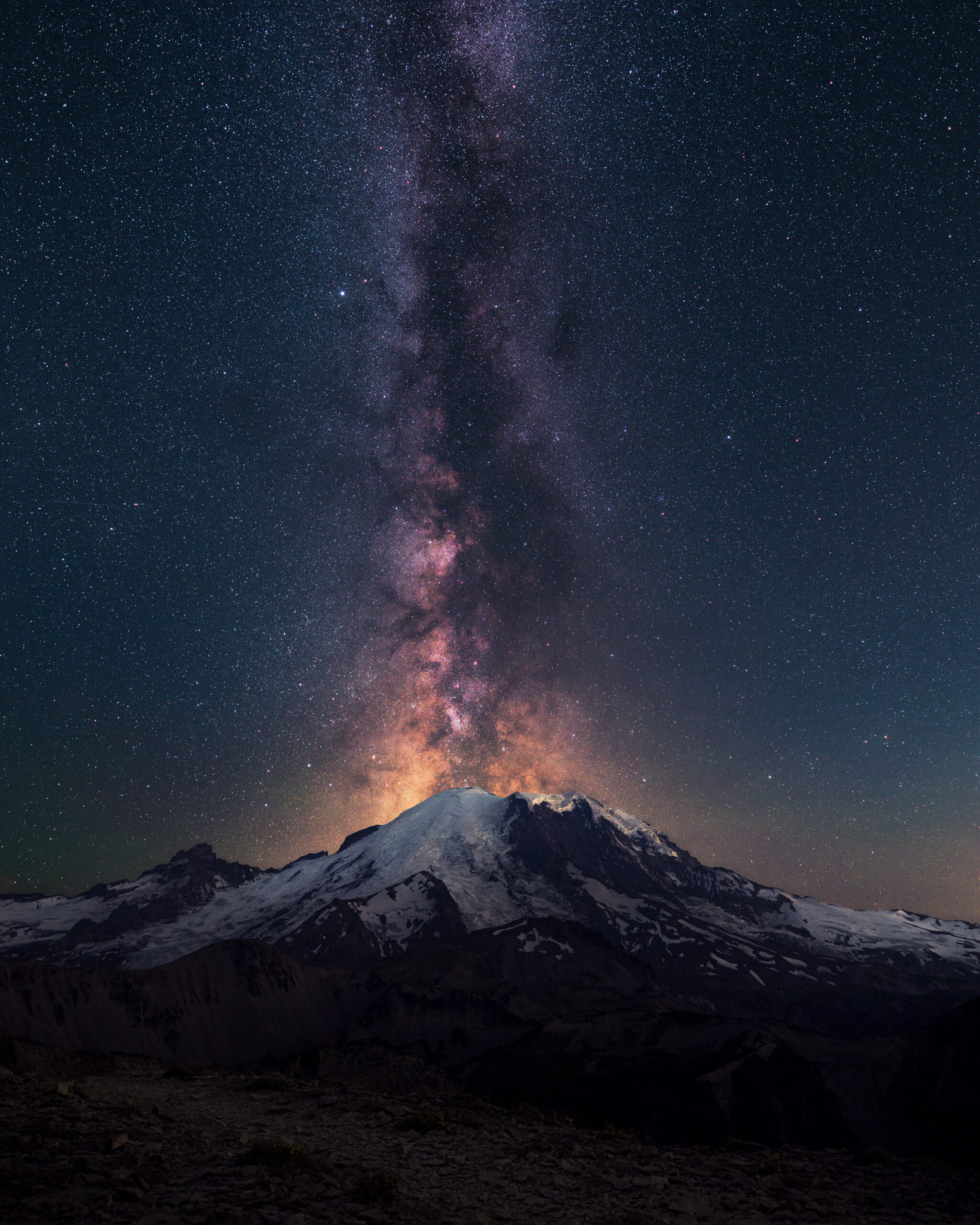 Mt Fremont astrophotography with the Milky Way.