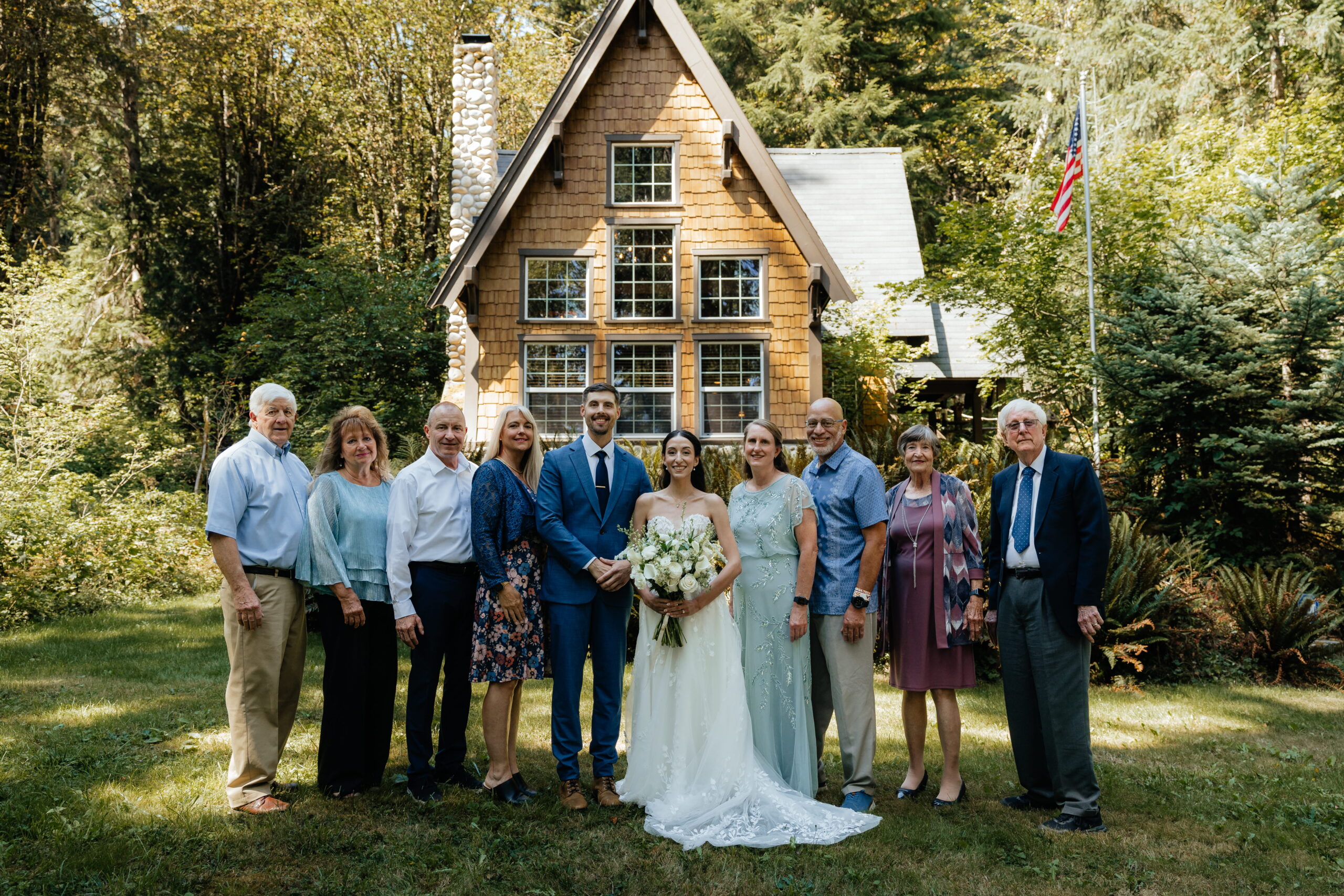 Family wedding portraits near Mt Rainier National Park.